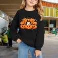 thumbnail image 4 of Kids Halloween Crewneck Sweatshirt Boys Pumpkin Graphic Oversized Sweaters, 4 of 4