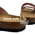 thumbnail image 6 of BERANMEY Unisex Cork Footbed Sandal for Womens Flat Slide Sandals Cork Footbed 2 Straps Adjustable Buckle Slip on Sandals with Comfort Arch Support for Slippers, 6 of 7