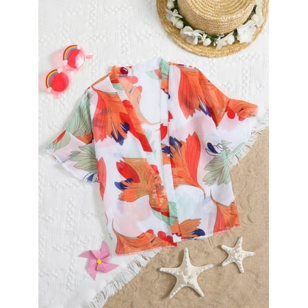 

Multicolor Toddler Girls Floral Print Kimono 90 S040E