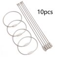 thumbnail image 3 of 10x Cable de llavero de alambre de metal con cable conector Llaveros Llaveros Mosquetones Llavero Soporte de para colgar, joyería, llave, 66 cm Soledad Cable de llavero de alambre, 3 of 10