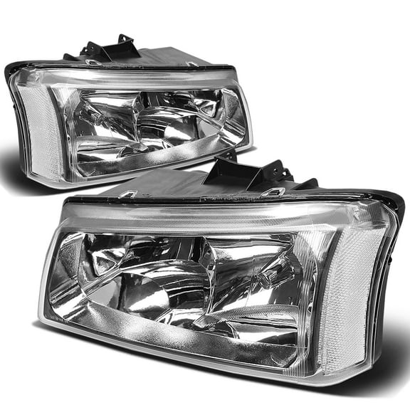 DNA Motoring For 03-06 Chevy Silverado Avalanche OE Style Headlight Lamp Pair Chrome Clear