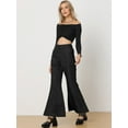 thumbnail image 4 of DARING DIVA Women's Cargo Baggy High Waisted Wide Leg Casual Pants XS Black, 4 of 6