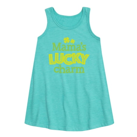 

Instant Message - St. Patrick s Day - Mama s Lucky Charm - Toddler and Youth Girls A-line Dress