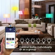 Govee Smart LED RGB Light Bulb, Bluetooth Light Bulb A19 60W Equivalent, APP Control Dimmable Warm and Cool White