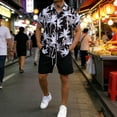 thumbnail image 2 of JAJAHO Mens Hawaii Lightweight Casual 2 Piece Outfits Short Sleeve Button Down Collared Shirt And Shorts Set Summer Beach Vacation Comfortable Outfit, 2 of 8