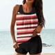 thumbnail image 1 of Trajes de baño tankini para mujer Trajes de baño de dos piezas con espalda de tiras y estampado conservador para mujer Traje de baño de dos piezas para mujer, 1 of 5