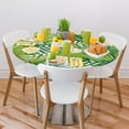 thumbnail image 7 of Round Fitted Tablecloth with Elastic Tropical Poppy Leaf Table Cover Poppy Round Elastic Tablecloth for Waterproof Wipeable Fitted Table Cloth, 7 of 7