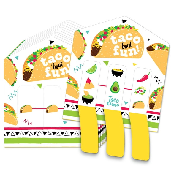 Big Dot of Happiness Taco 'Bout Fun - Mexican Fiesta Game Pickle Cards - Pull Tabs 3-in-a-Row - Set of 12