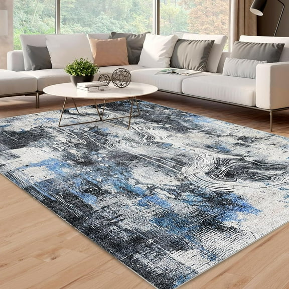 Area Rugs 4x6, Non-Slip, Machine Washable Oriental Rugs, Low Pile, Soft Ultra-Thin Carpet for Living Room, Bedroom, Dining Room, Office