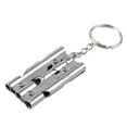 thumbnail image 2 of Windfall Portable Whistle, 150dB 3 Tube Outdoor Survival Sport Referee Pet Training Stainless Steel Whistle with Key Ring, 2 of 7