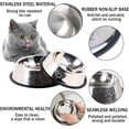 thumbnail image 3 of Minzimin Stainless Steel Dog Cat Bowl with Rubber Base 4 Pack Pet Feeder and Water Bowls Stackable Non-Slip Puppy Dishes for Small Medium Animals Kitten Rabbit, 3 of 7
