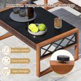 thumbnail image 6 of Gymax 2 Pieces Patio PE Wicker Furniture Set Outdoor Acacia Wood Loveseat for Porch, 6 of 7