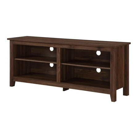 Maklaine Wood TV Media Stand for TVs up to 60" in Dark Walnut