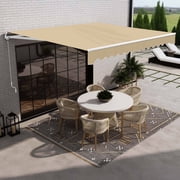 ALEKO 16 x 10 ft Sand Motorized Retractable Patio Awning