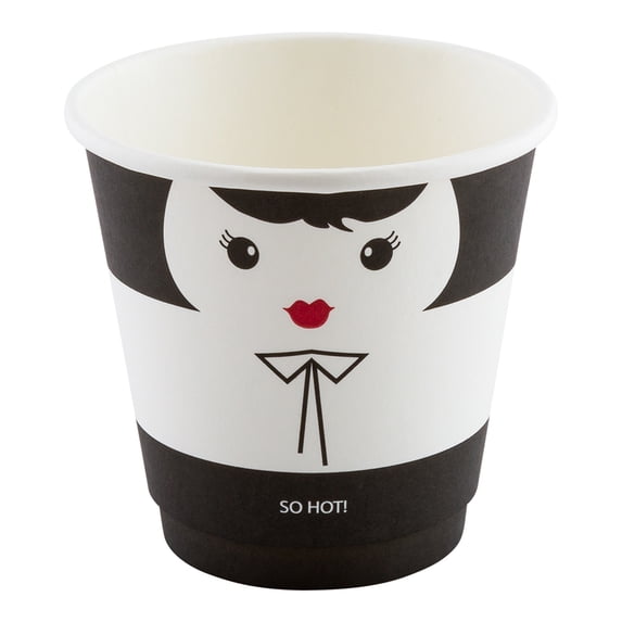 8 oz Madame Paper Coffee Cup - Double Wall - 3 1/2" x 3 1/2" x 3 1/4" - 500 count box