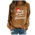 thumbnail image 2 of Chemises pour Femmes Mode Loisirs Imprimé de Noël Manches Longues Col Rond Décontracté Tops Amples Chandail en Molleton en Liquidation, 2 of 3