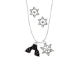 thumbnail image 2 of Delight Jewelry Silvertone Hanging Bat Silver tone Snowflake Charm Necklace and Stud Earrings, 2 of 4