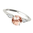 thumbnail image 3 of Mauli Jewels Rings for Women 0.85 Carat Diamond And Moragnite Ring 4-prong 14K White Gold, 3 of 7