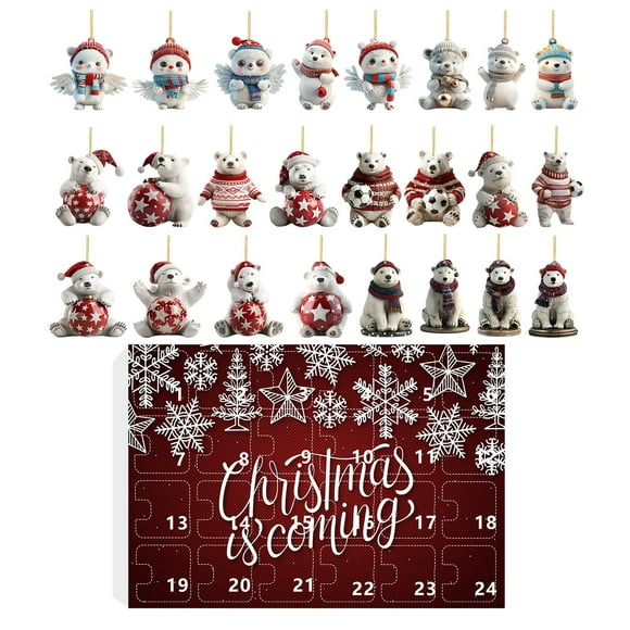 Hearth & Gear Christmas Arrival Countdown Set 24 Day Christmas Tree Pendant Decoration Arrival Countdown Set Appliance Timer Toddler Potty Timer Light Strings Battery Operated with Timer Sand Glass