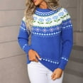 thumbnail image 6 of Kaliqueen Fair Isle Sweaters for Women Vintage Fall Winter Casual Oversized Knitted Pullover Colorful Crew Neck Long Sleeve Graphic Print Jumper Tops, 6 of 9