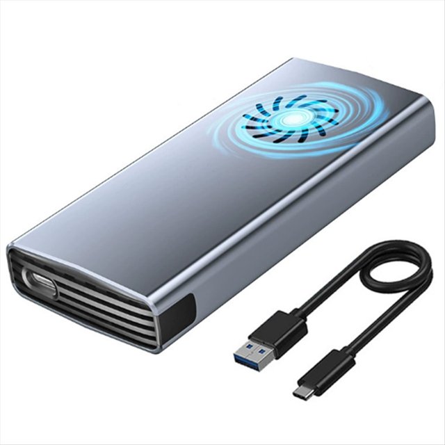 Carcasa para SSD NVME M.2 de 10 Gbps con Ventilador Integrado. Adaptador de SSD NVMe NGFF de Protocolo Dual.