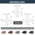 thumbnail image 2 of UPONRAY Non-Slip Recliner Couch Cover, Waterproof 3 Seater Recliner Chair Covers, Washable Furniture Protectors Recliner Cover for Kids Pet Dog(3 Seaters,Berlin Blue), 2 of 7