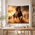 thumbnail image 5 of Herd of Horses Galloping on Dusty Sunset Plains, Dramatic Digital Art for Wildlife Fans, Animal Wall Decor, Housewarming Gift, Tapestry Wall Hanging for Bedroom and Living Room, 5 of 7