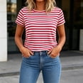 thumbnail image 5 of Otntypg Women's Striped Short Sleeve T-Shirt - Trendy Basic Athletic T-Shirts Loose Soft Crew Neck Casual Summer Tops for Work Weekend, 5 of 8
