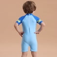thumbnail image 5 of BULLPIANO Boys' Swimwear One Pieces Zipper Toddler Short Sleeve Rash Guard Sunsuits with Hat UPF50+ Sun Protection,Size 5-6 Years, 5 of 8