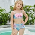 thumbnail image 4 of [BRAND CLEARANCE!!!] 7-12Y Girls Swimsuits Two Piece Bathing Suit Sets Adjustable Halter Top 3D Printed Tankini Swimwear for Summer Vacation (Style A), 4 of 7