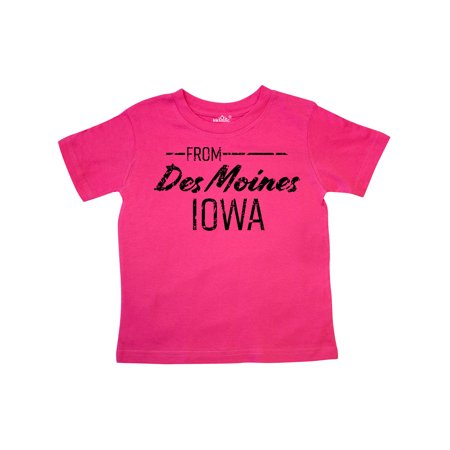 

Inktastic From Des Moines Iowa in Black Distressed Text Gift Toddler Boy or Toddler Girl T-Shirt