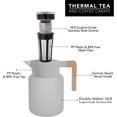 thumbnail image 2 of Thermal Coffee Carafe 50 Oz - Large Stainless Steel Insulated Carafe - 1.5 Liter Double Walled Vacuum Thermos Coffee and Beverage Dispenser with Tea Infuser and Strainer (Gray), 2 of 17