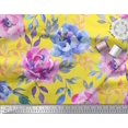 thumbnail image 2 of Soimoi Yellow polyester Crepe Fabric Leaves & Floral Printed Craft Fabric by The Yard 52 Inch Wide, 2 of 3