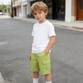 thumbnail image 5 of ITSAME Boys Cargo Shorts Quick-Dry Multi-Pocket Loose Fit Summer Outdoor Casual Shorts Green Size 12, 5 of 8