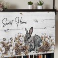 thumbnail image 5 of Rabbits Pine Cone Rod Pocket Curtain Valance, Sweet Home Texture Farmhouse Grey Wooden Farmhouse Window Valance for Living Room, Bedroom, Kitchen 54"W x 18"L, 5 of 9
