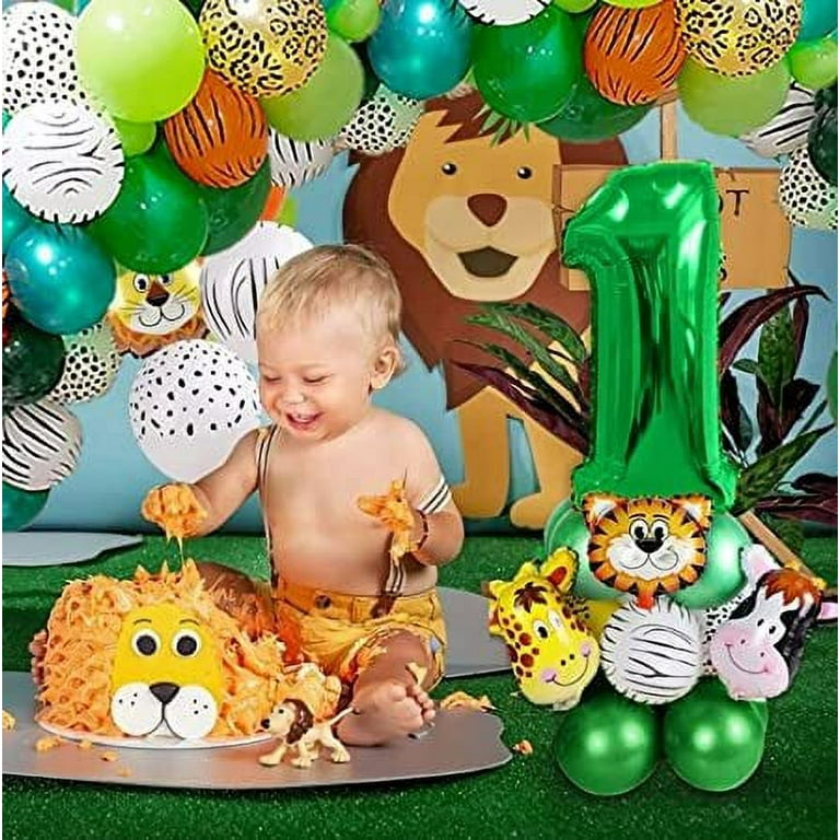 MMTX Jungle 0th Birthday Decoration, Safari Party Decoration Jungle Forest  Animal Balloons Arch for Wild One Baby Boy Birthday Baby Shower