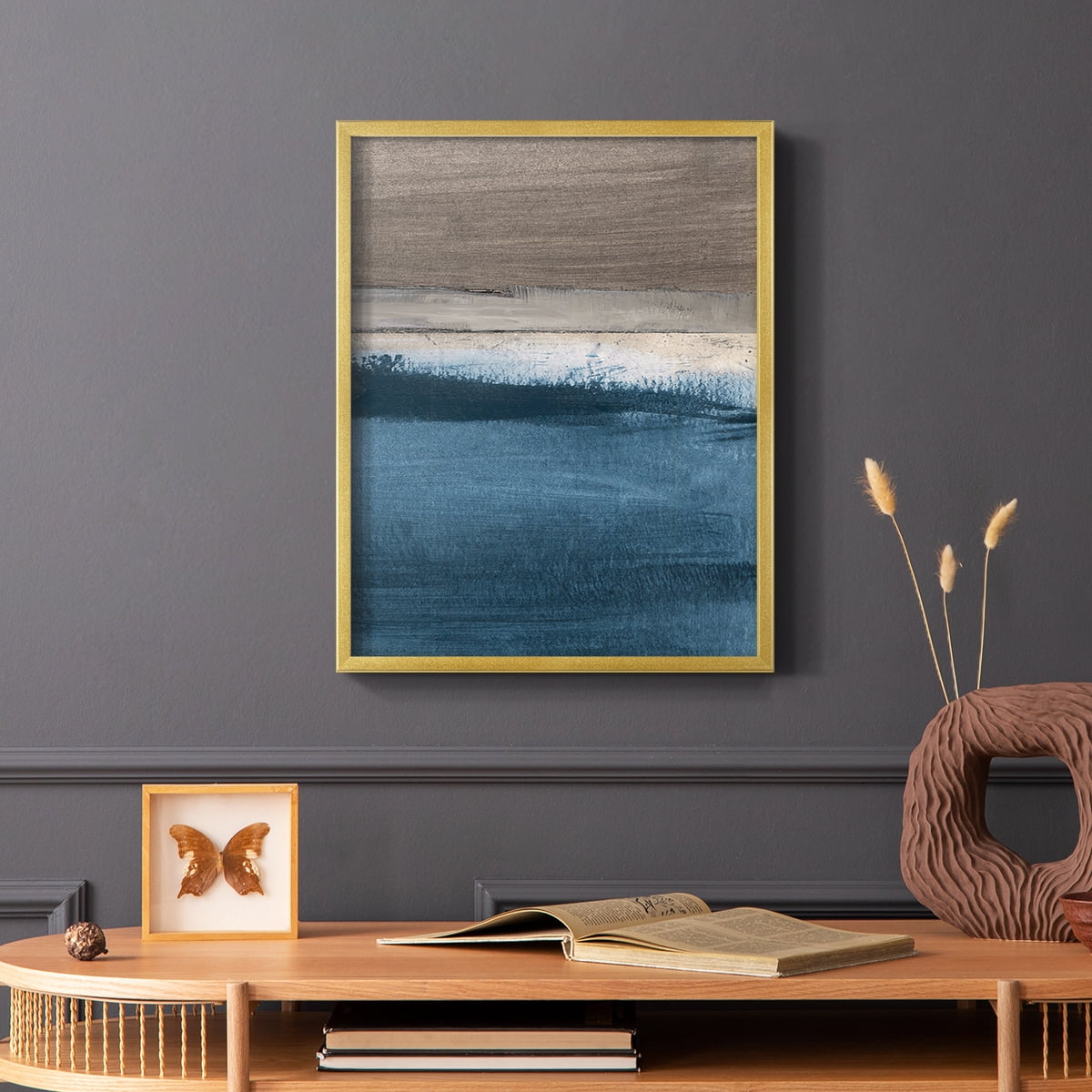 Midnight Sky II in Gold Solid Wood 8 x 10 Framed Print