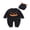 Black, variant on Newborn Baby Girls Boys Halloween Outfits Long Sleeve Pumpkin Romper Knitted Sweater Bodysuit Jumpsuit with Hat