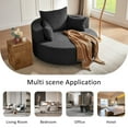 thumbnail image 4 of Swivel Round Sofa Couch Sofa Bed,360° Swivel Chair Accent Barrel Chair with 3 Removable Pillows for Living Room, Bedroom,Black, 4 of 7