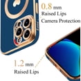 thumbnail image 3 of for iPhone 12 Pro Max Case Compatible with MagSafe, Luxury Love Heart Soft Phone Case, Full Camera Lens Protection Magnetic Case for iPhone 12 Pro Max for Women Girls (6.7") - Blue, 3 of 12