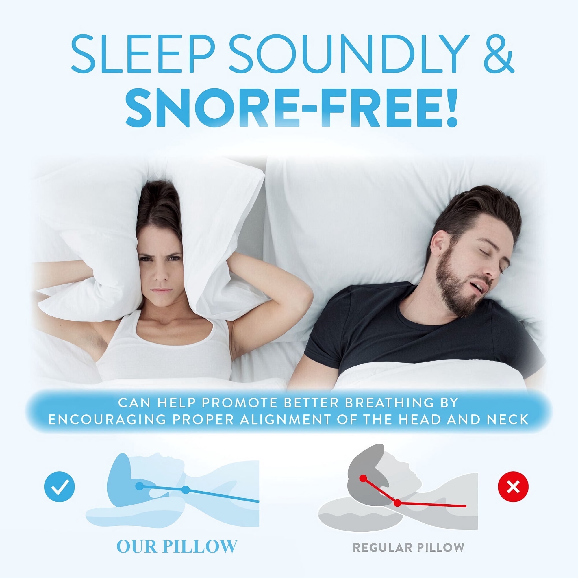 Memory Foam Pillow, Cervical Neck Support Pillow for Side, Back, Front Sleeper. Shoulder, Back Pain Relief, Anti Snore