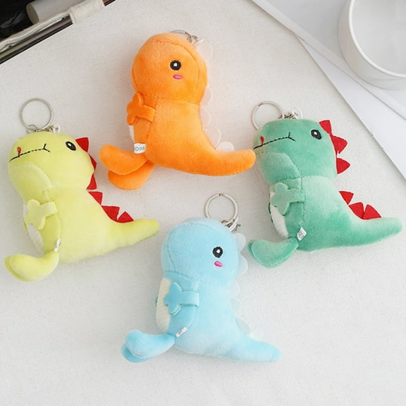 12cm Plush Keychain Soft Cute Cartoon Doll Hanging Ornament Stuffed Animal Dinosaur Plush Toy Pendant Children Gift