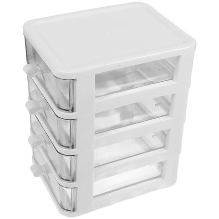 AURARMLET 1Pack Portable Desk Organizer White Rectangular PP Plastic Storage Box for Office and Home Use