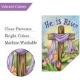 thumbnail image 5 of Easter Garden Flag He Is Risen Cross Tulip Floral 12x18 Inch Double Sided Flower Small Burlap Spring Holiday Yard Outdoor Flag Outside Home House Decoration (Only Flag), 5 of 6