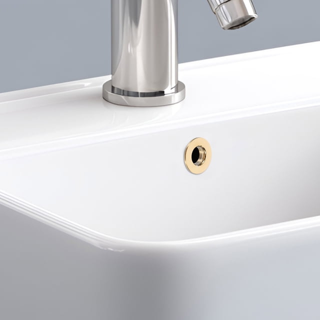 WHAMVOX 6Ud Anillo Decorativo Dorado Para Rebosadero De Lavabo Con Acabado En