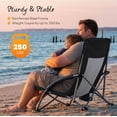 thumbnail image 4 of Simenmax Low Beach Chair Set of 2 – Folding Camping Chair for Adults, Low Profile Lawn Chair with Cup Holders for Outdoor, Travel, Concerts, Beach,Black, 4 of 6