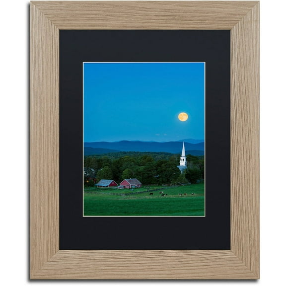 Trademark Fine Art "Pointing at Moon" Canvas Art by Michael Blanchette Photography Black Matte, Birch Frame