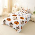 thumbnail image 2 of Feelyou Cartoon Pumpkin Twin Comforter Sets, Happy Halloween Witch Cat Bedding Set, White Orange, Halloween Reversible, 2-Piece, 1 Comforter and 2 Pillowcases, 2 of 7