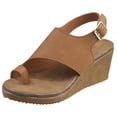 thumbnail image 2 of Sandalias de verano para mujer, zapatos de cuña informales con plataforma y punta abierta, zapatos de lona informales Wmkox8yii sa3461, 2 of 5