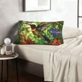 thumbnail image 5 of Plush Throw Pillow Covers, Stained Glass Hummingbird Art Pillow Cases with Invisible Zipper, Breathable Microfiber Pillow Cases Standard Size for Sleeping Bedroom Sofa Living Room 14x20, 5 of 5